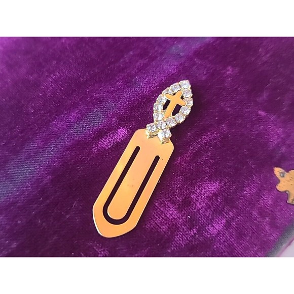 Austrian Crystal Book Marker 24k GP Book Marker - Picture 2 of 10